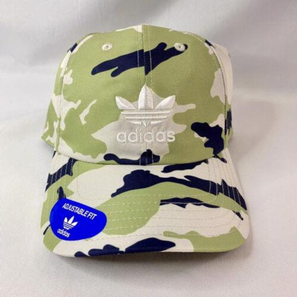 adidas Originals Other - NEW Adidas Camouflage Logo Blue Green Adjustable StrapBack Hat Large Cap Men's
